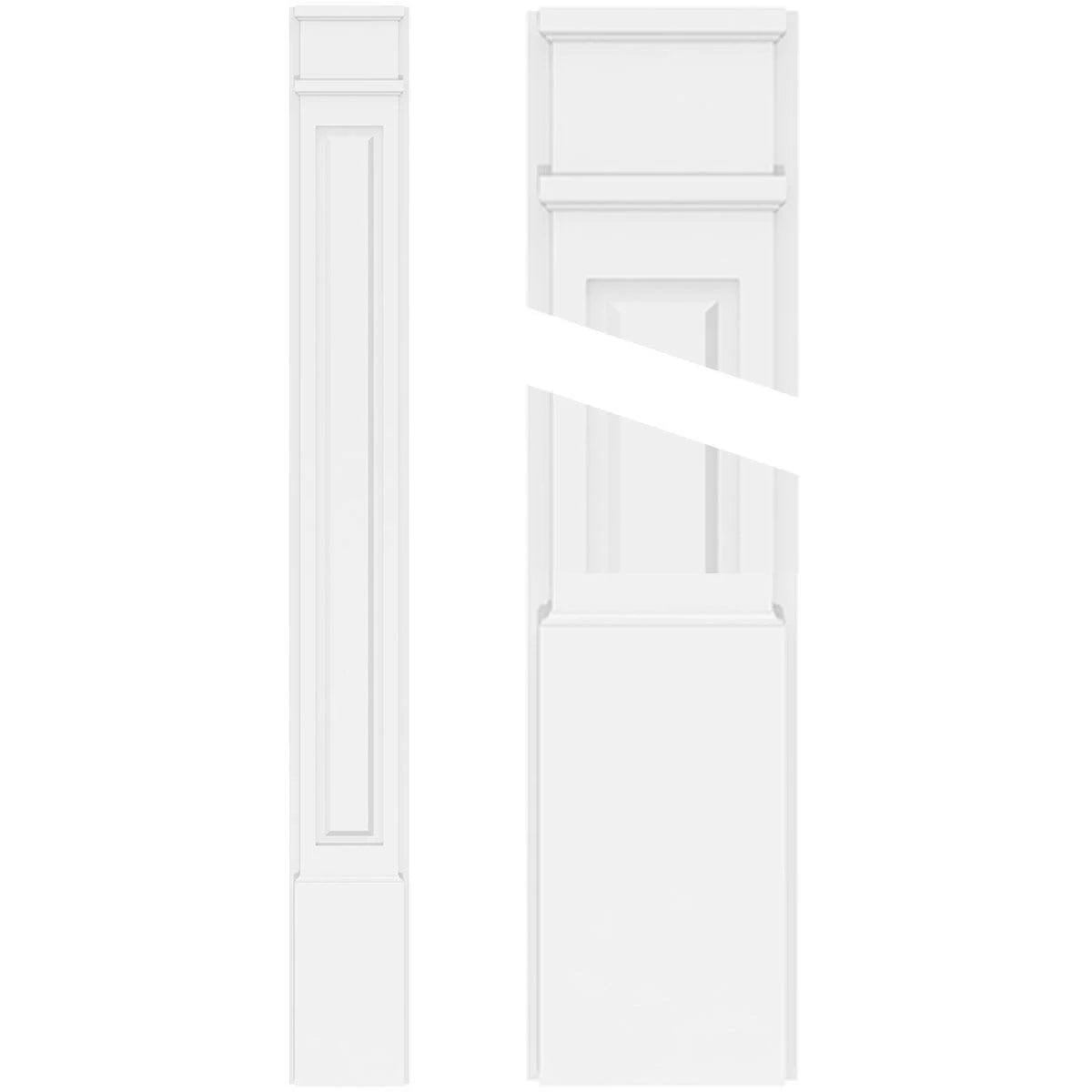 PVC Raised Panel Pilaster with Decorative Capital & Base (Pair) X529877