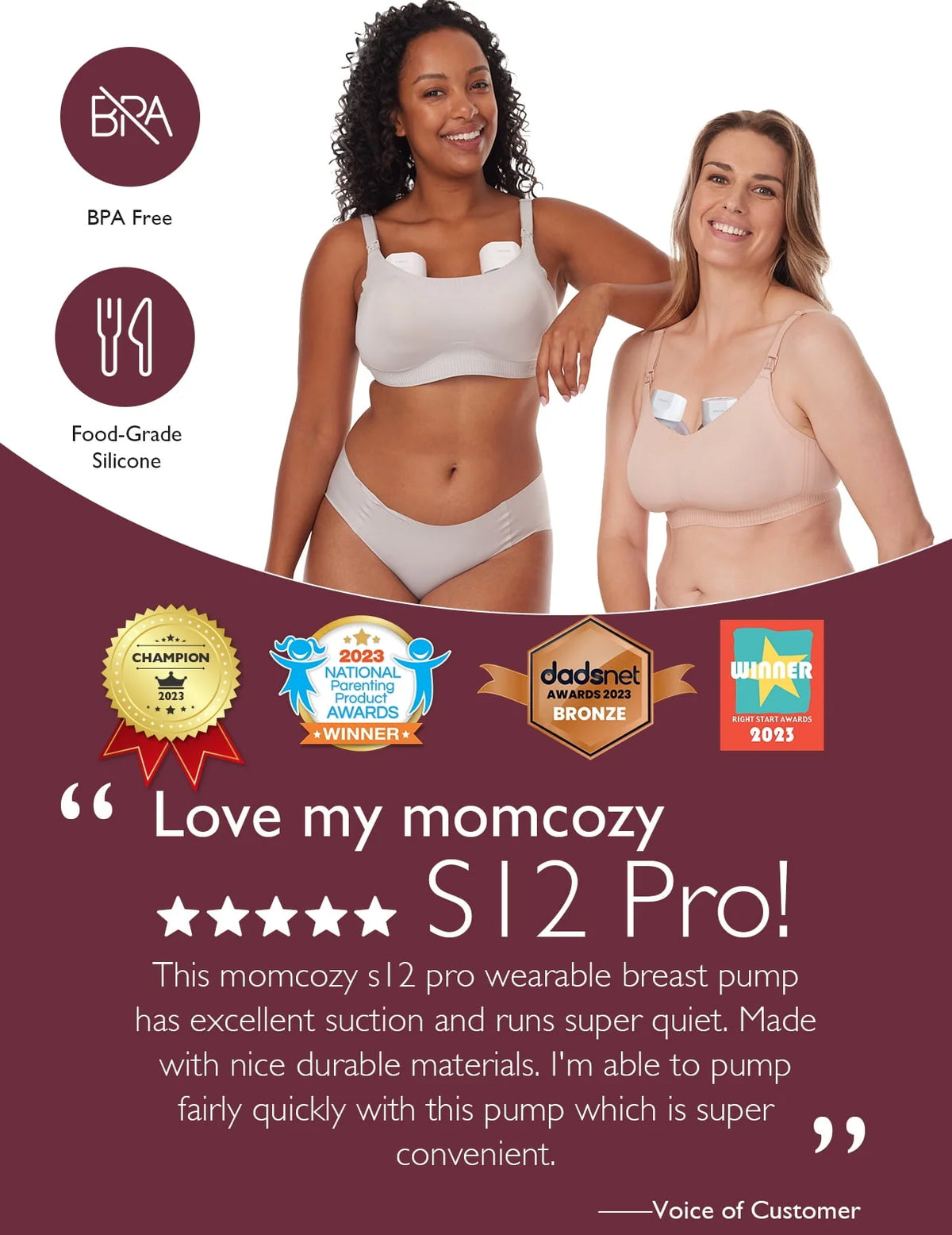 Hands Free Wearable Double Electric Breast Pump 24mm A740671