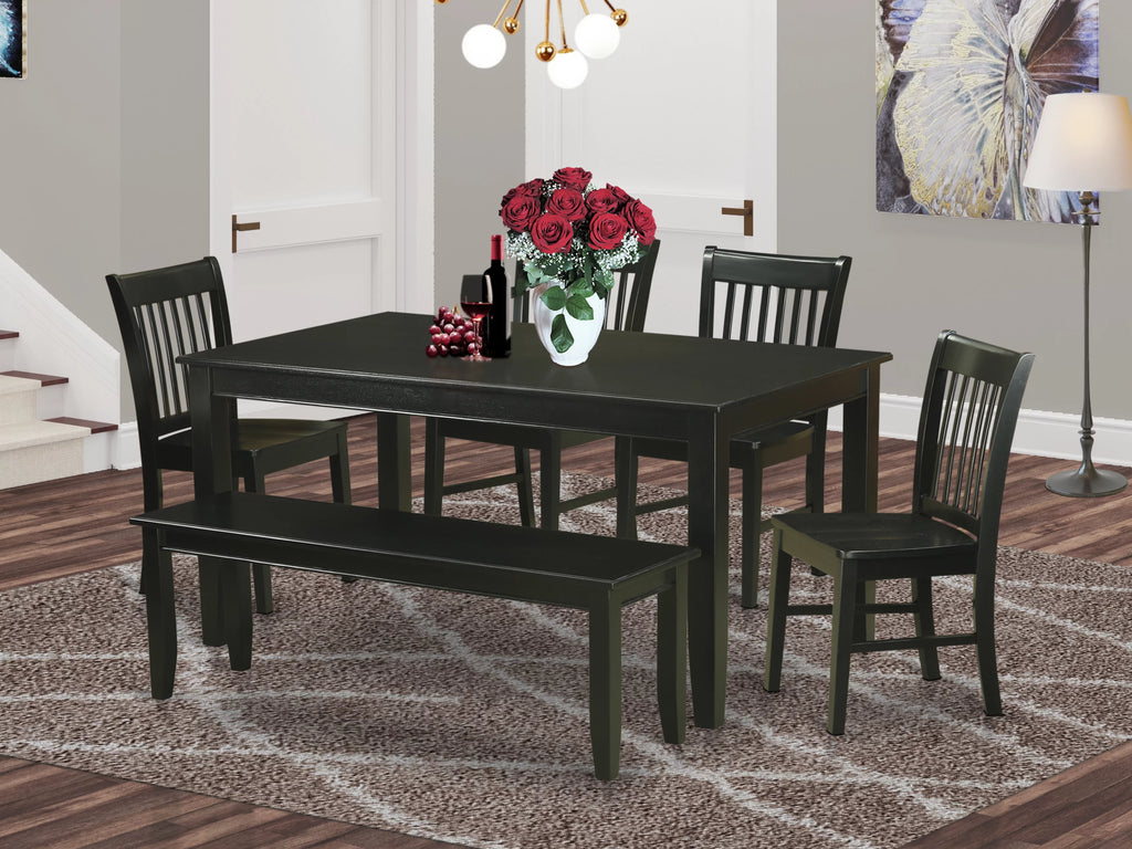6 PC Dining Table and 4 Chairs and Bench Y500968