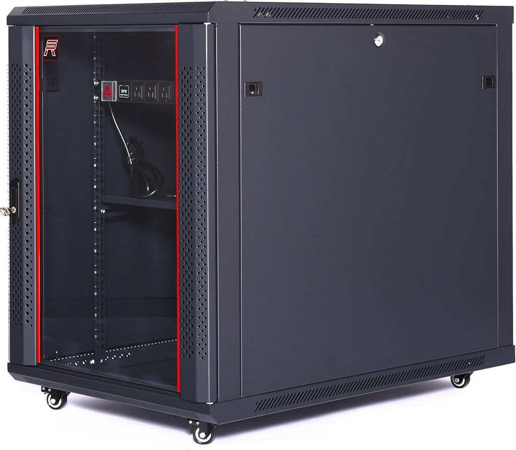 12U 35 Inch Deep Portable Locking Server Rack Cabinet O87994