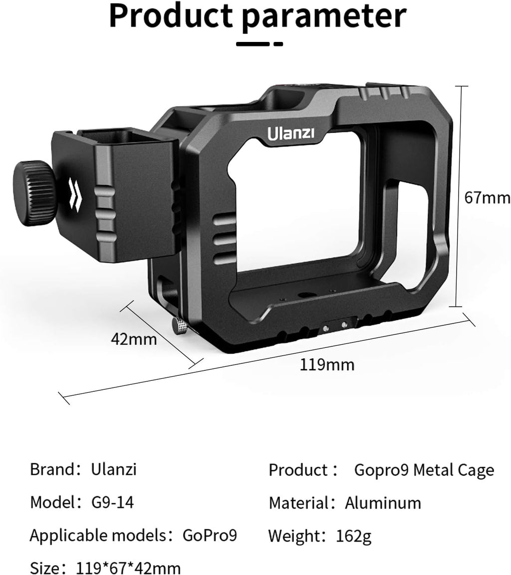 Aluminum Video Case with Cold Shoe Mount for Gopro 9/10 M673000