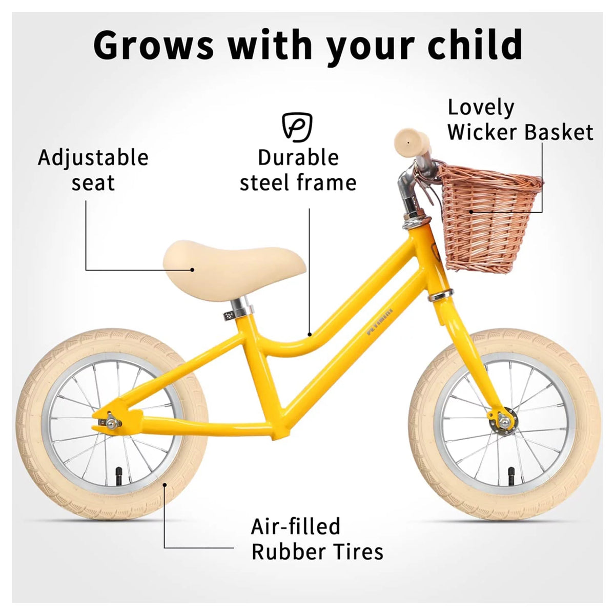 12 Inch Kids Balance Bike with Basket L8031