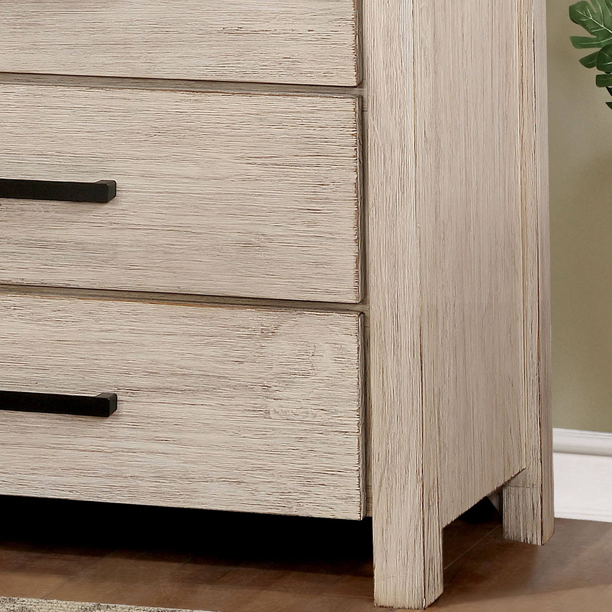 Dark Grey Wire-Brushed 3-Drawer Media Chest W9132