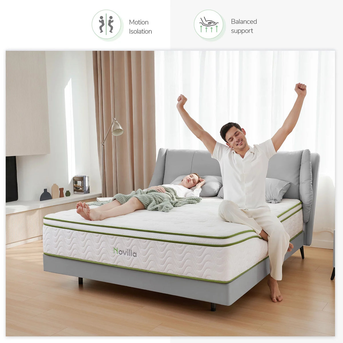 10'' Cooling Gel Memory Foam Pocket Spring Hybrid Mattress California King Size P717297