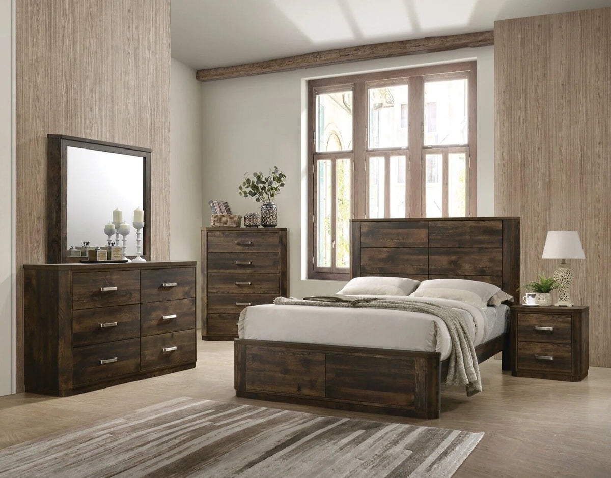 King Bedroom Set 4pc Wooden Furniture V2120