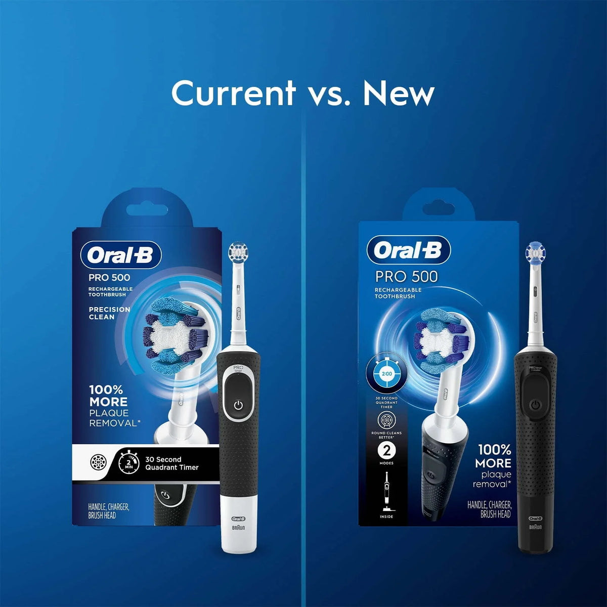 Electric Toothbrush with Brush Head, Rechargeable, Black P3548