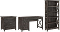 Computer Desk with 2 Drawer File Cabinet and 5 Shelf Bookcase V518689
