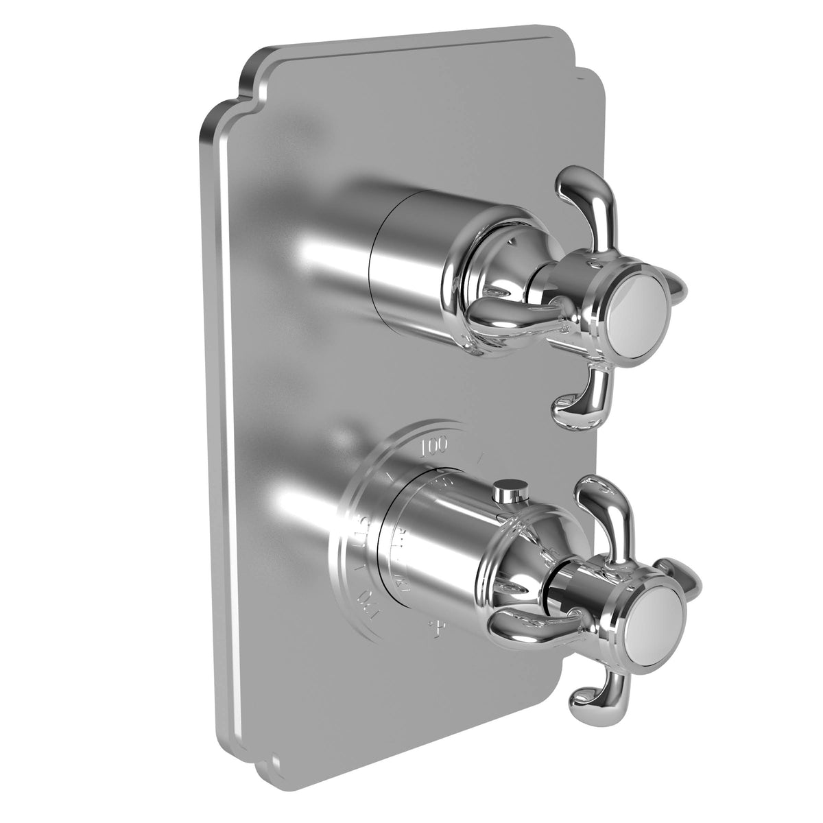 Square Thermostatic Trim Plate with Handle Weathered Copper V4177