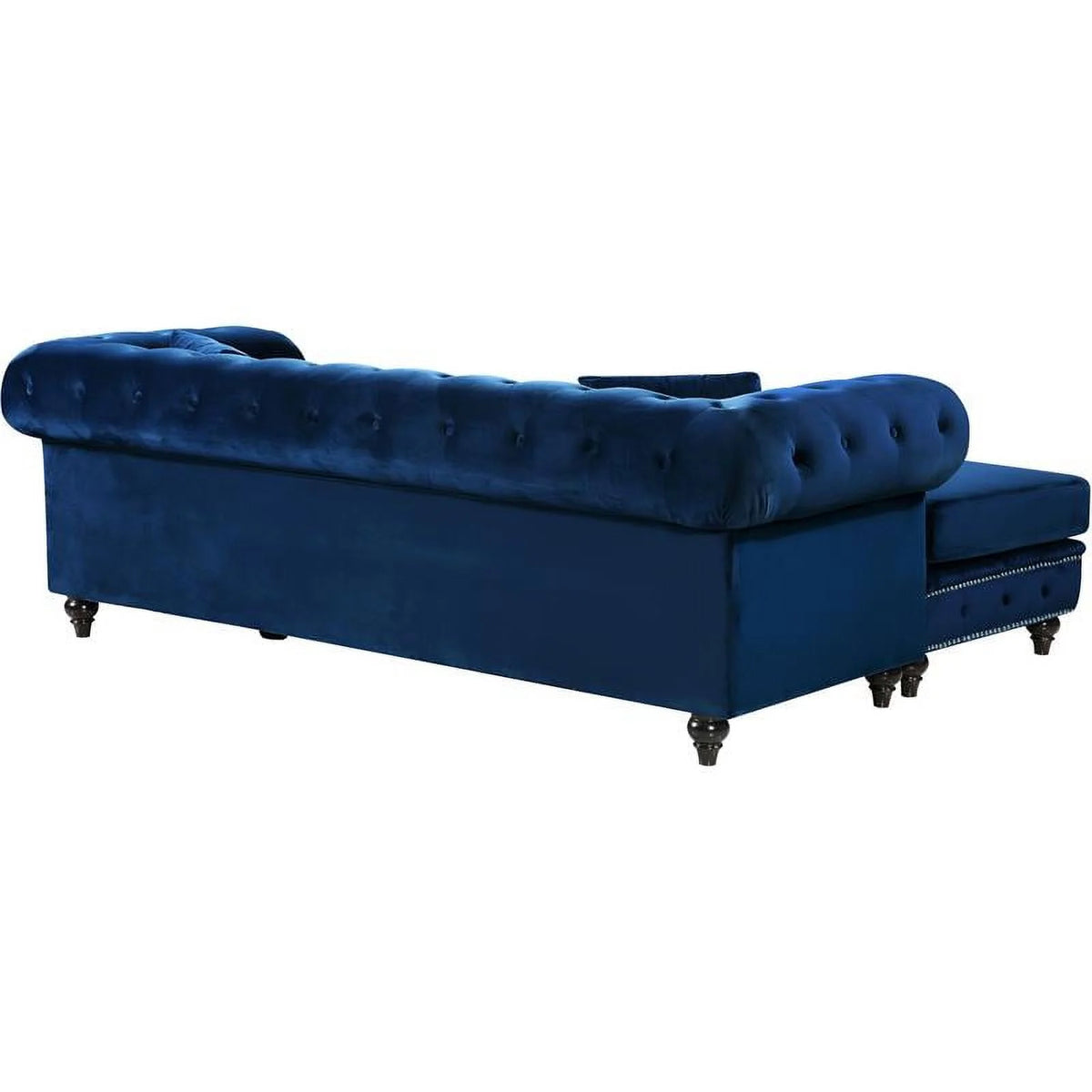 Navy Velvet Reversible Sectional O423291