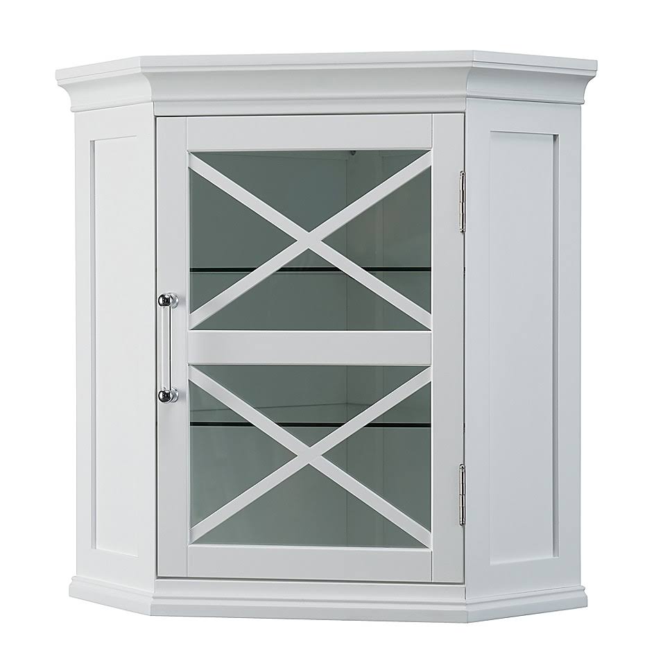 White Corner Wall Cabinet Y469753