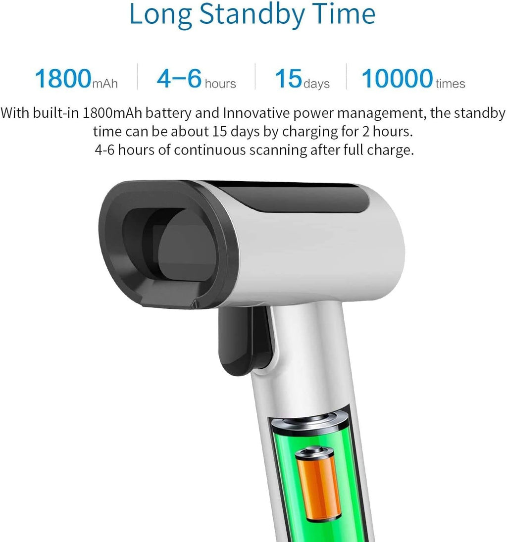 Bluetooth Wireless USB Wired Barcode Scanner with Stand Base Q5689
