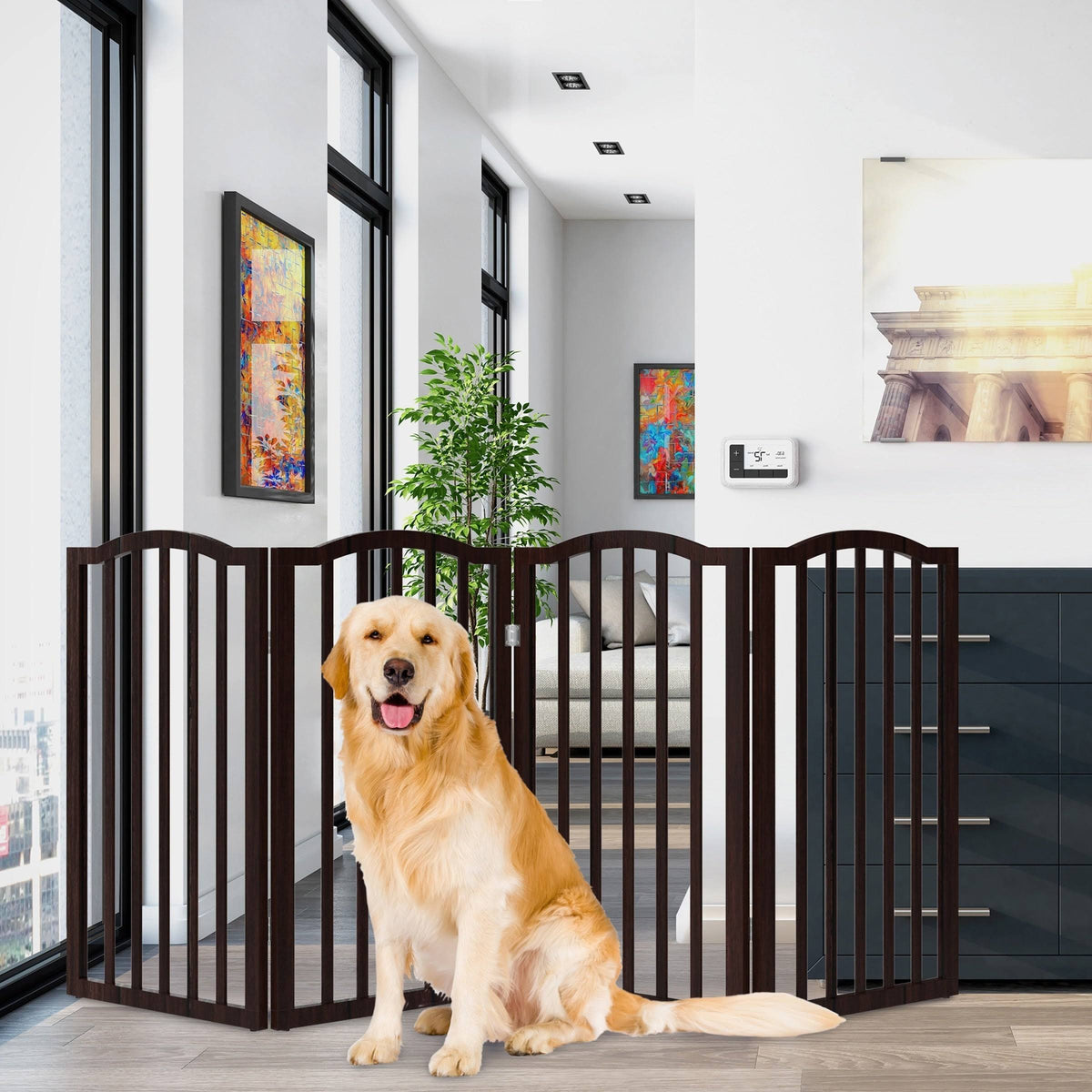 Brown 4-Panel Pet Gate G476320