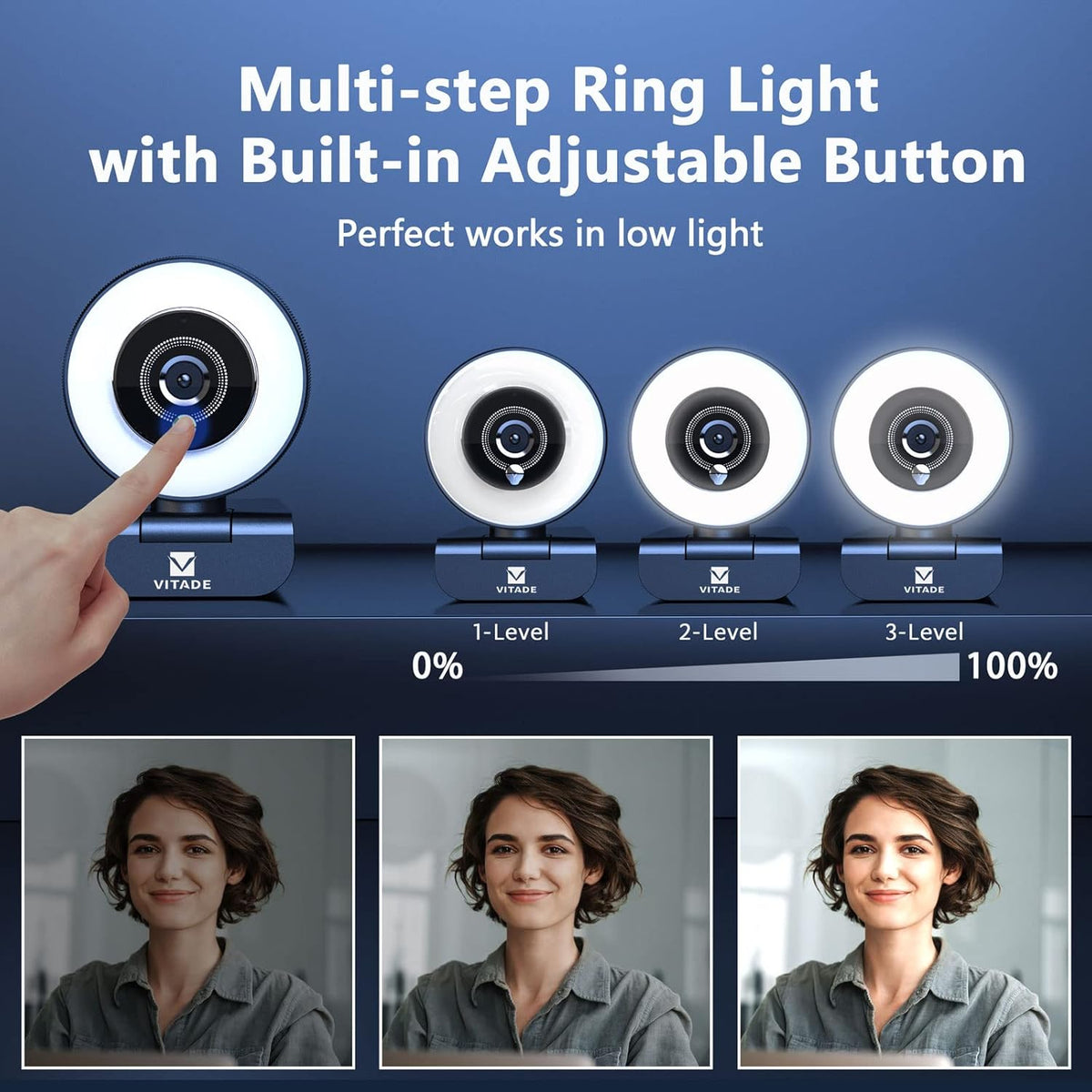 Streaming Webcam with Ring Light P434