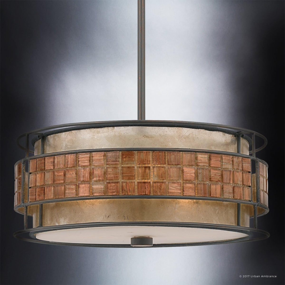 Art Deco Chandelier with Mosaic Tile Shade A4008
