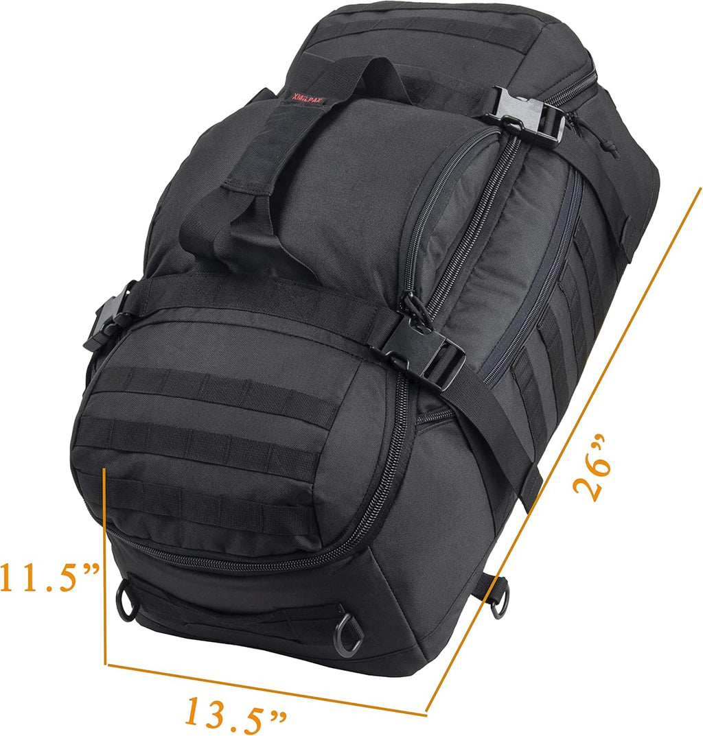 Black MOLLE Compatible Tactical Duffel Bag K895355
