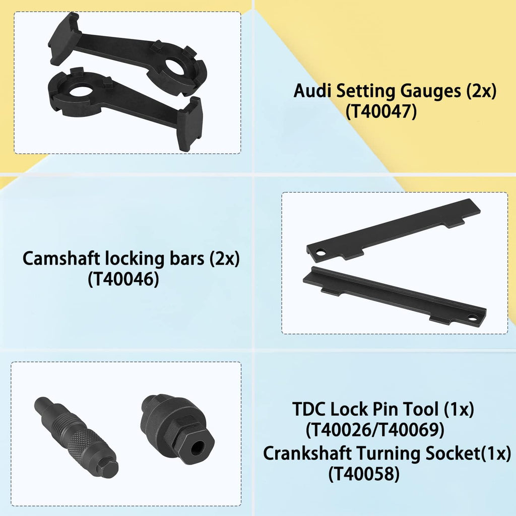 Compatible with VW Audi 4.2L V8 Engines Camshaft Locking Timing Tool Kit 6-Piece Pack of 2 D652