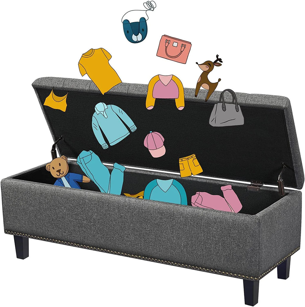 Dark Gray 50-inch Storage Ottoman E34864