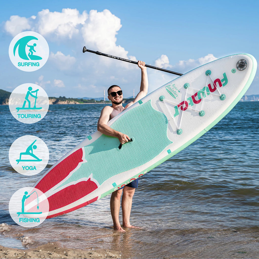 Light Blue Pink Inflatable Stand Up Paddle Board 11'x33''x6'' C28966