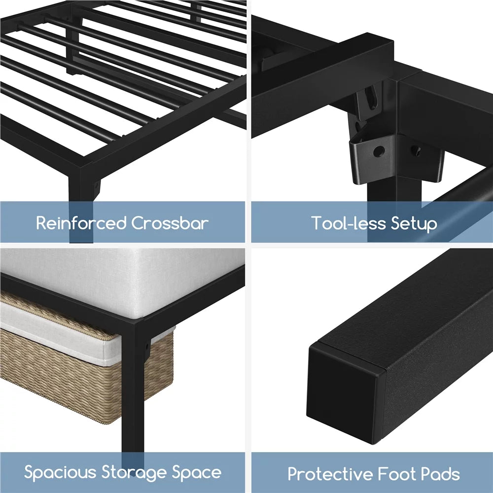 13 Twin Size Metal Bed Frame Black X627540