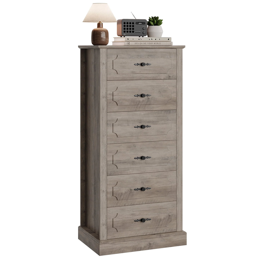 White 6 Drawer Wood Dresser E310926