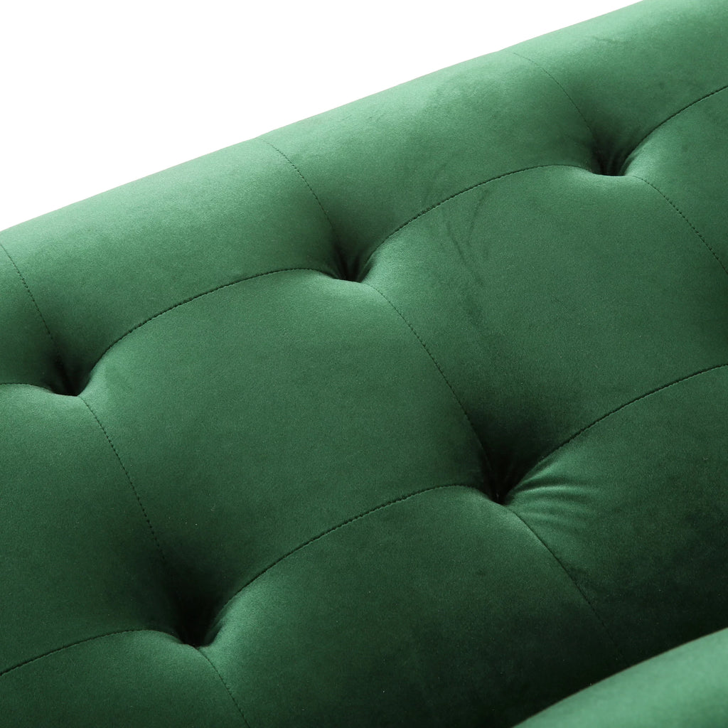 Modern Glam Velvet Tufted 3 Seater Sofa with Accent Pillows R250544