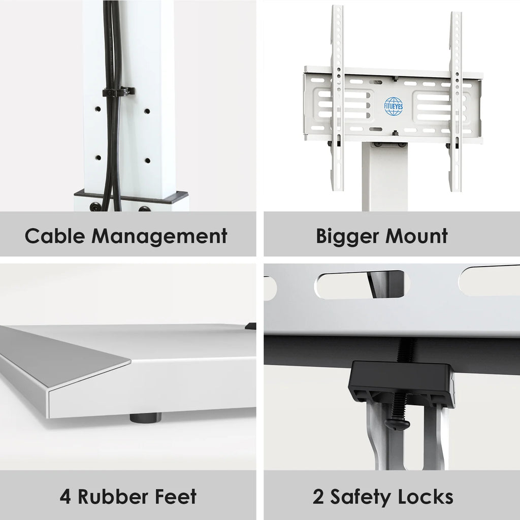 White Floor TV Stand with Mount for 26-65 inch Flat Screen TVs C771