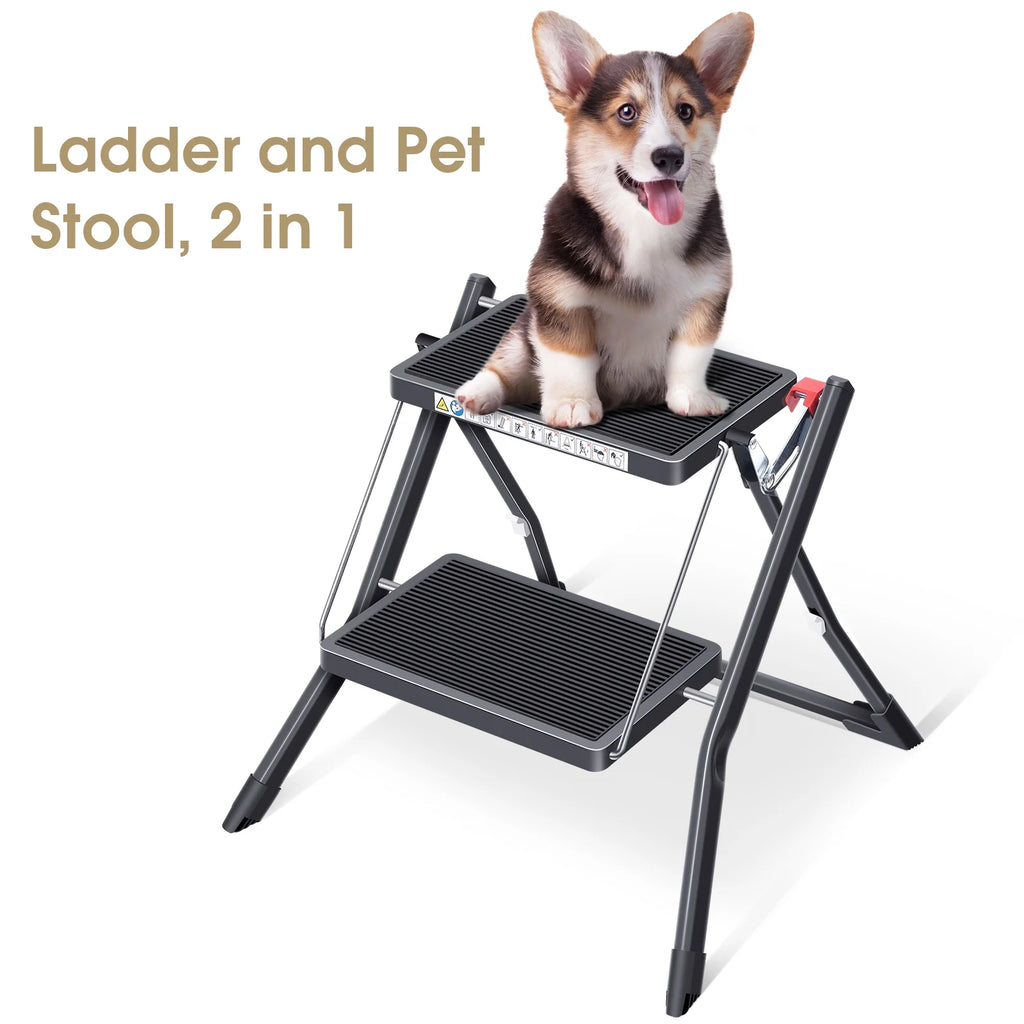 2 Step Folding Non-Slip Ladder 330Lbs Capacity H6011