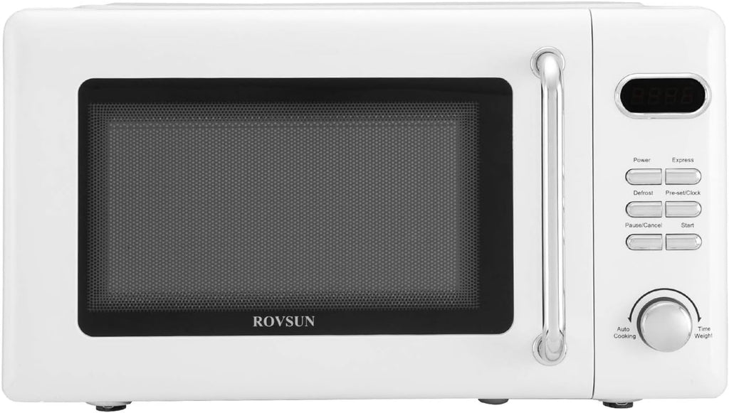 0.9 Cu.ft 900W Retro Countertop Microwave Oven White C31673