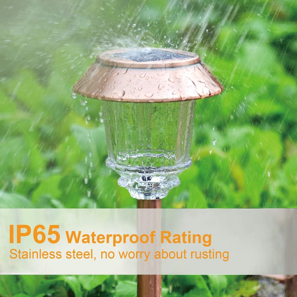 4 Pack IP65 Waterproof Dimmable Solar Pathway Lights E6843