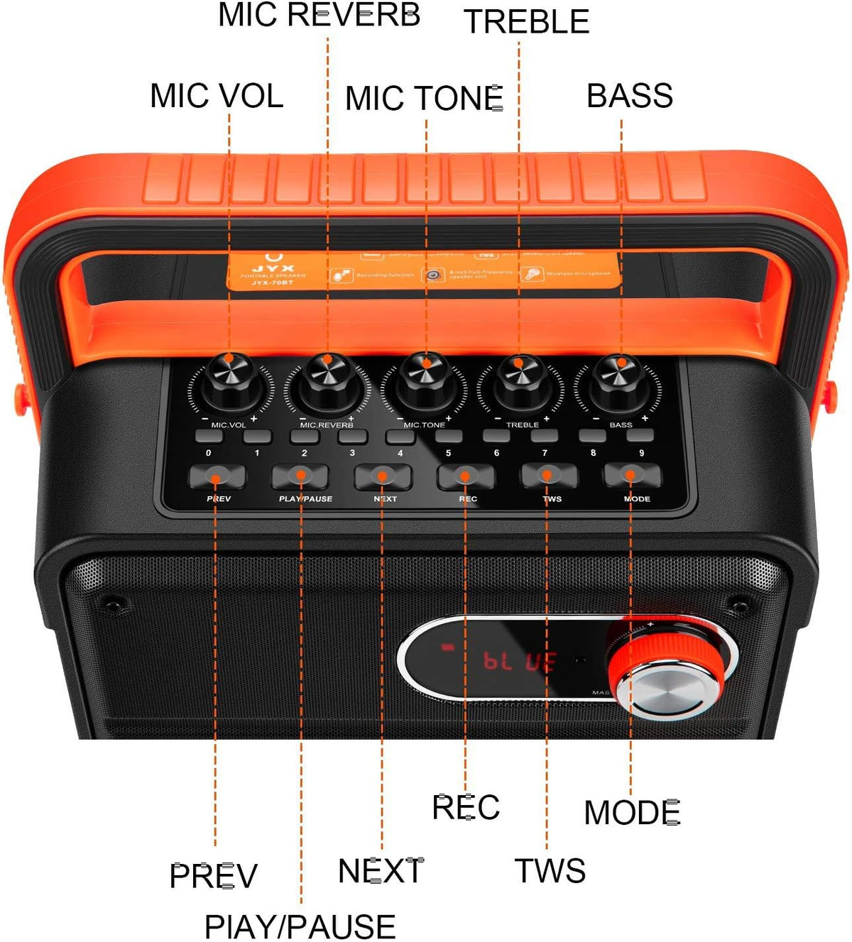 Rechargeable Portable Bluetooth Karaoke Machine with Microphone R2223
