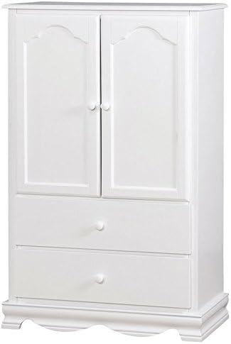 White Solid Wood Wardrobe Armoire X25856
