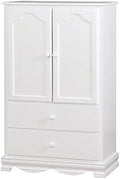 White Solid Wood Wardrobe Armoire X25856
