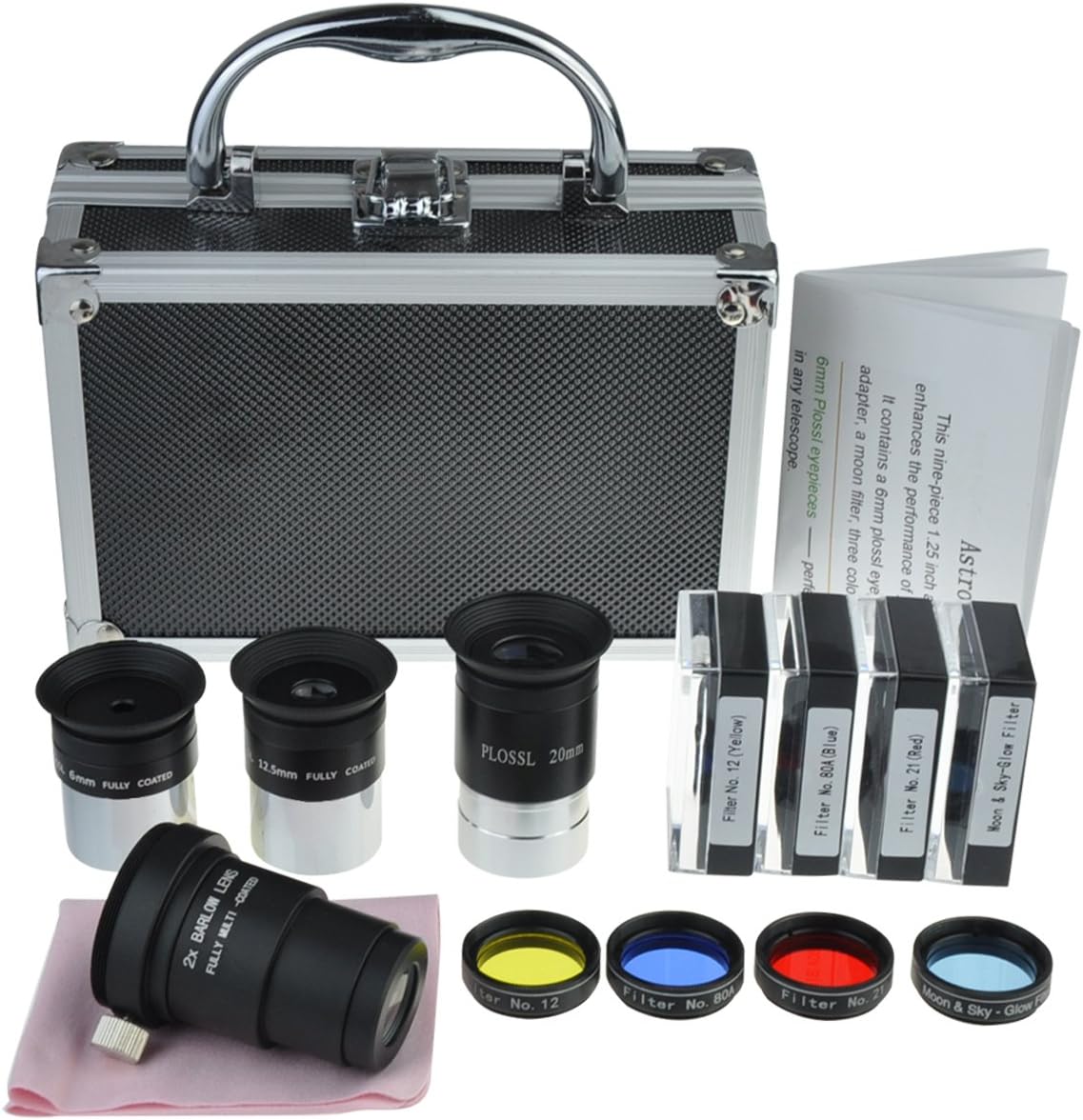 Astronomical Telescope Accessory Kit with Eyepieces, Filter Set, Barlow Lens Y123