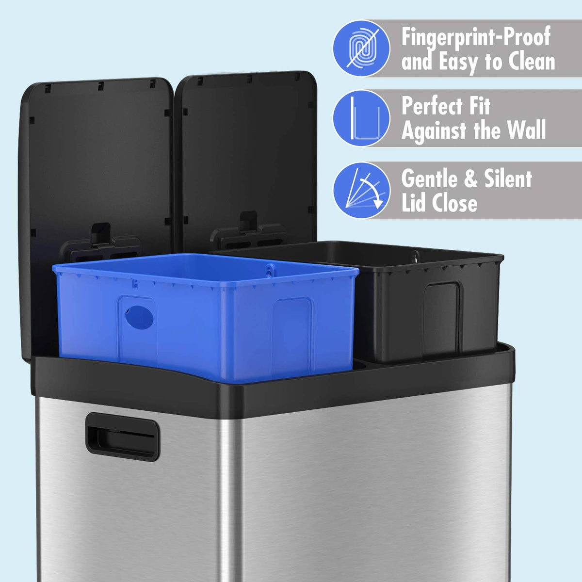 16 Gallon Stainless Steel Step Trash Can X681