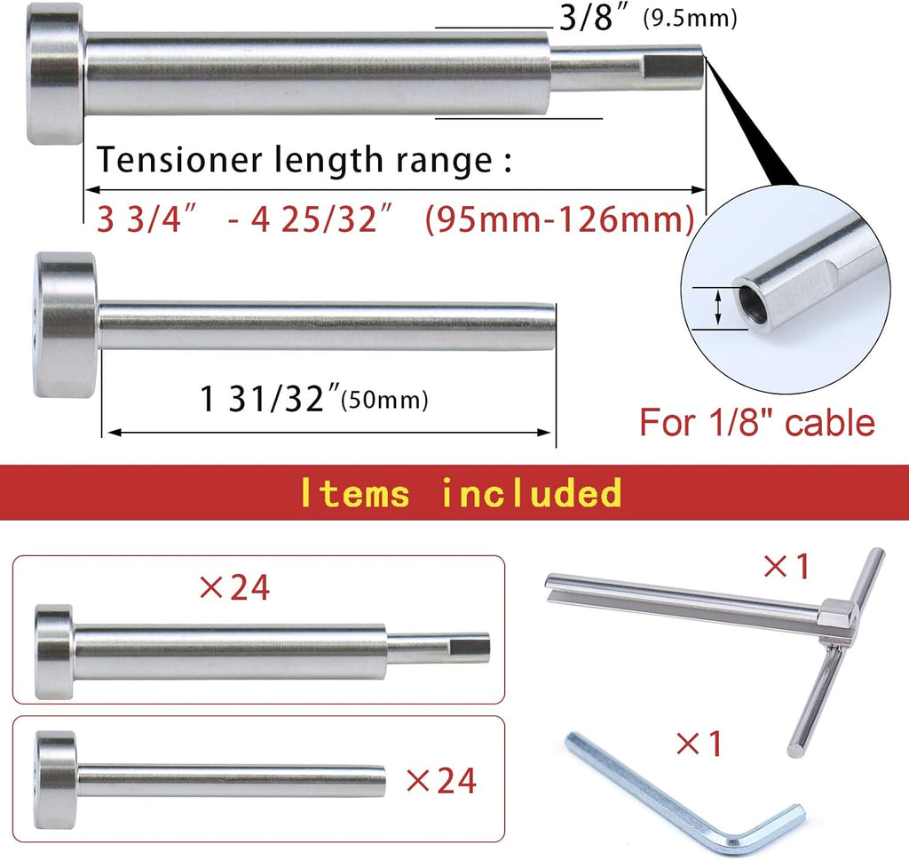 24 Pair Invisible T316 Stainless Steel Cable Railing Kit Z45382