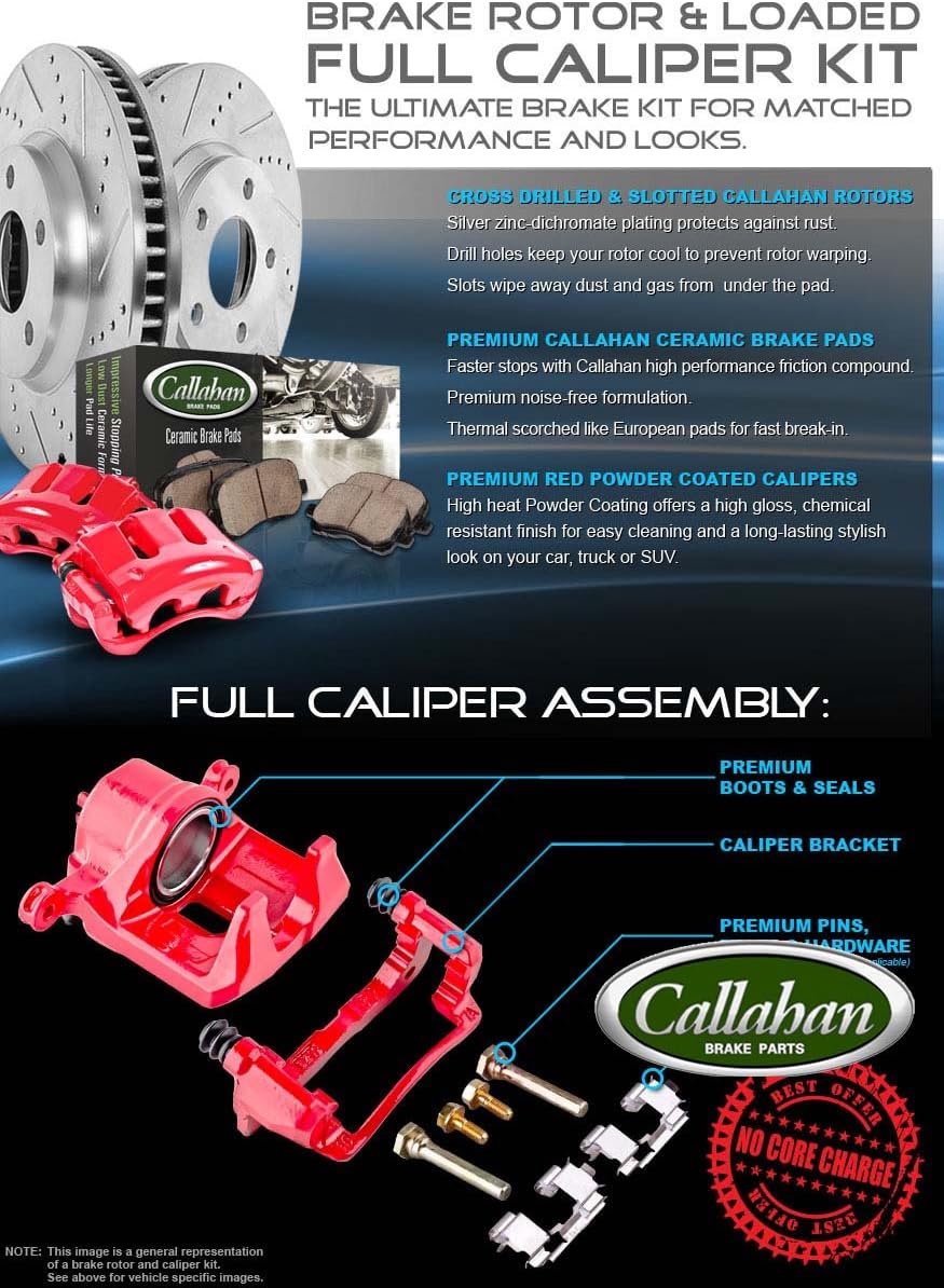 Red Calipers Rotors Ceramic Pads Kit W8112