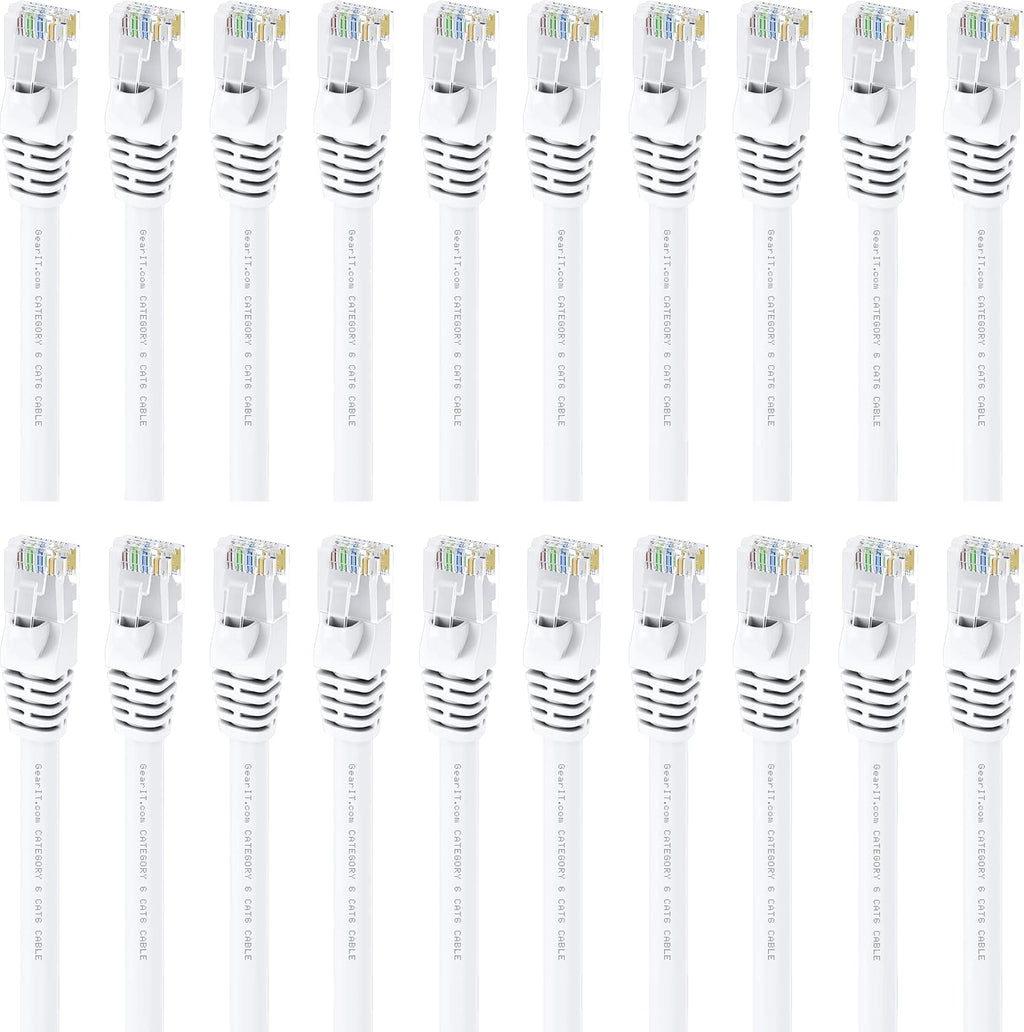 Cat 6 Ethernet Cable 25 ft 20-Pack White J17766