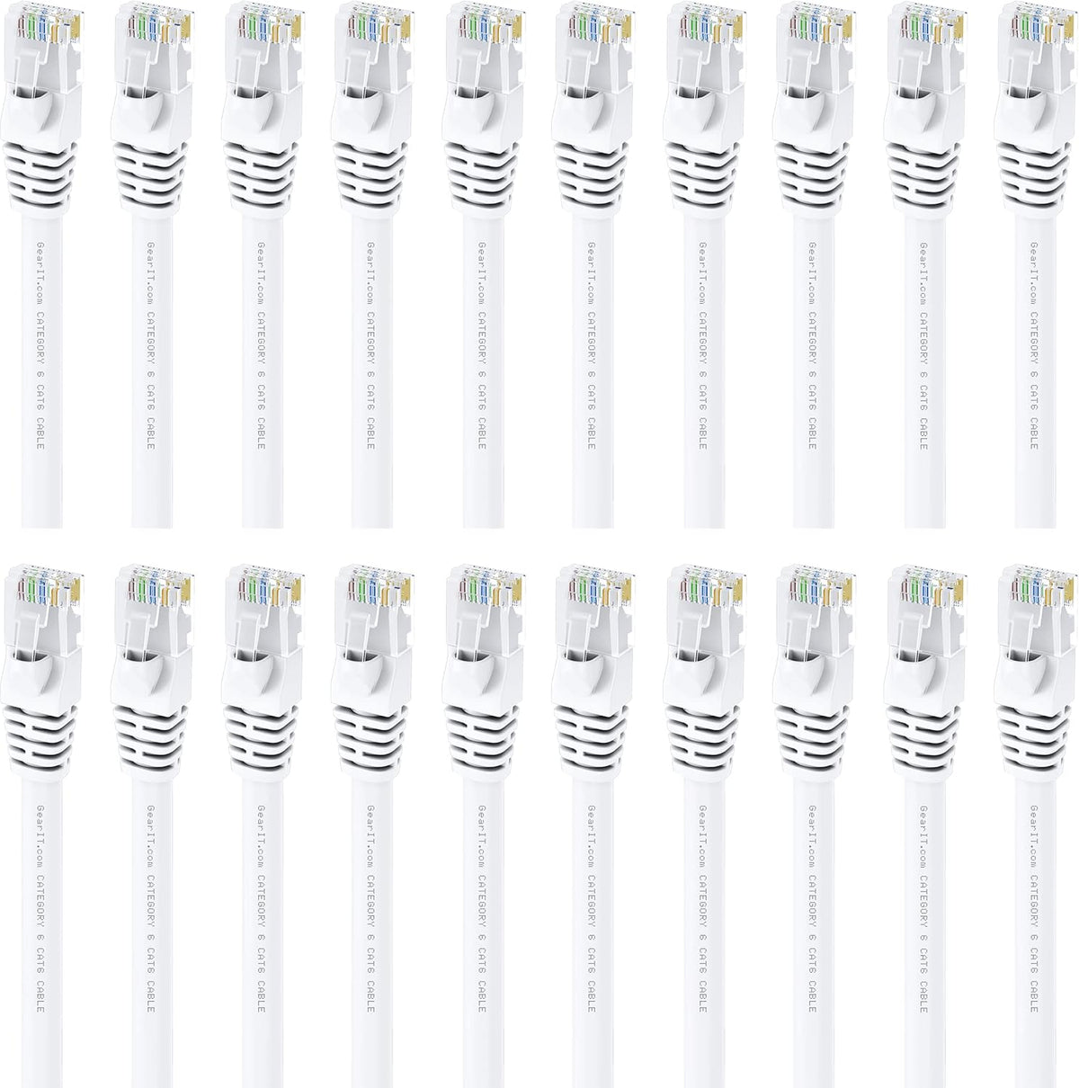 Cat 6 Ethernet Cable 25 ft 20-Pack White J17766