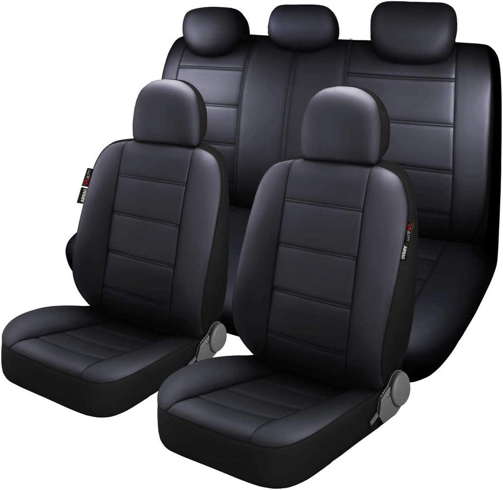 PU Leather Car Seat Cover Full Set 11pcs Gray P198