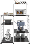 Black 3-Tier Microwave Cart Stand J78290