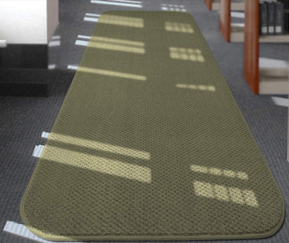 Olive Green 18 Feet X 48 Inches Skid-Resistant Carpet Runner Z212690