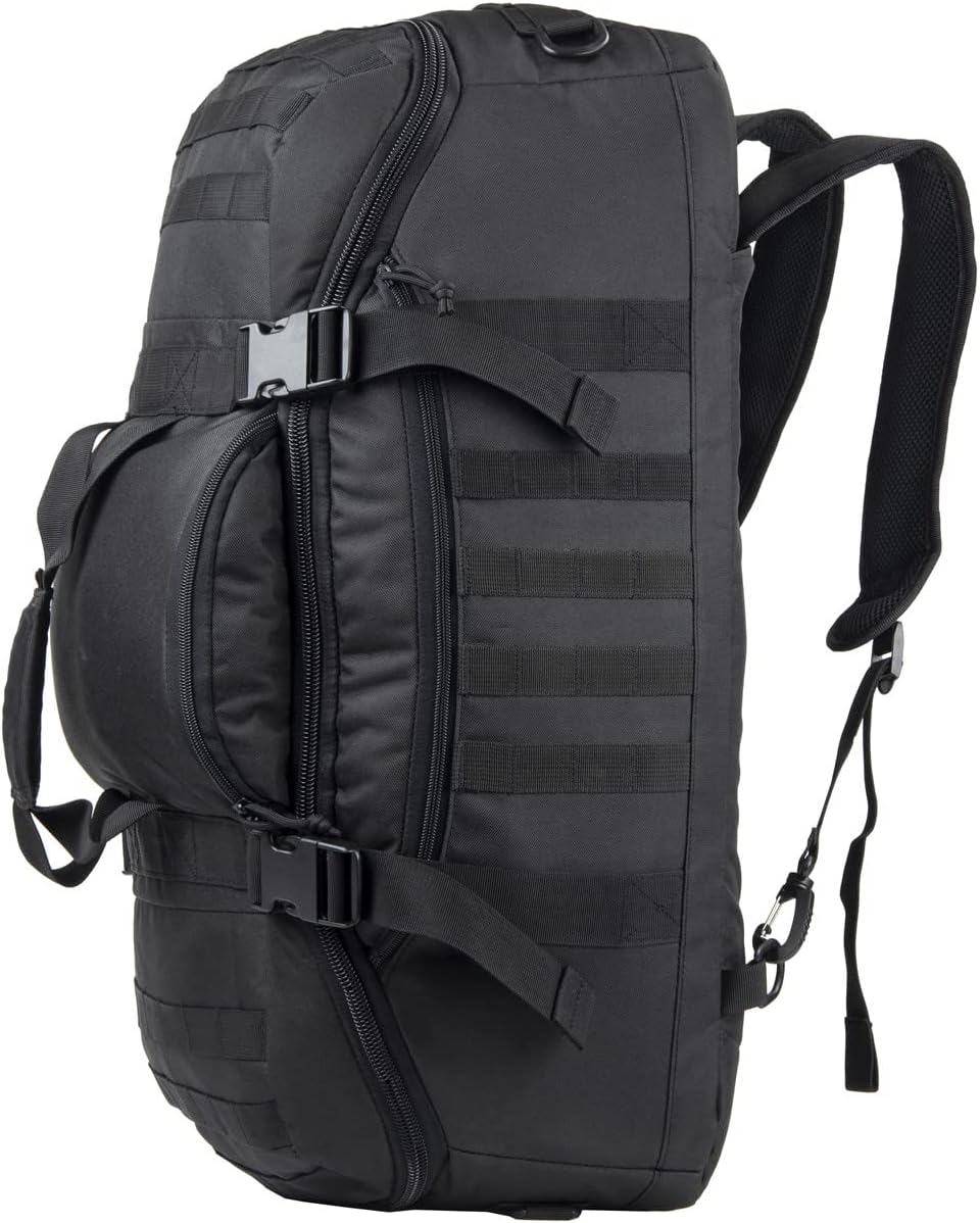 Black MOLLE Compatible Tactical Duffel Bag K895355