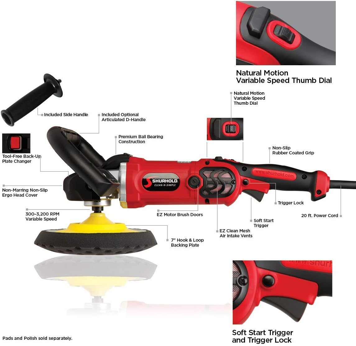 Rotary Car Boat Buffer Polisher with Carrying Bag R739247