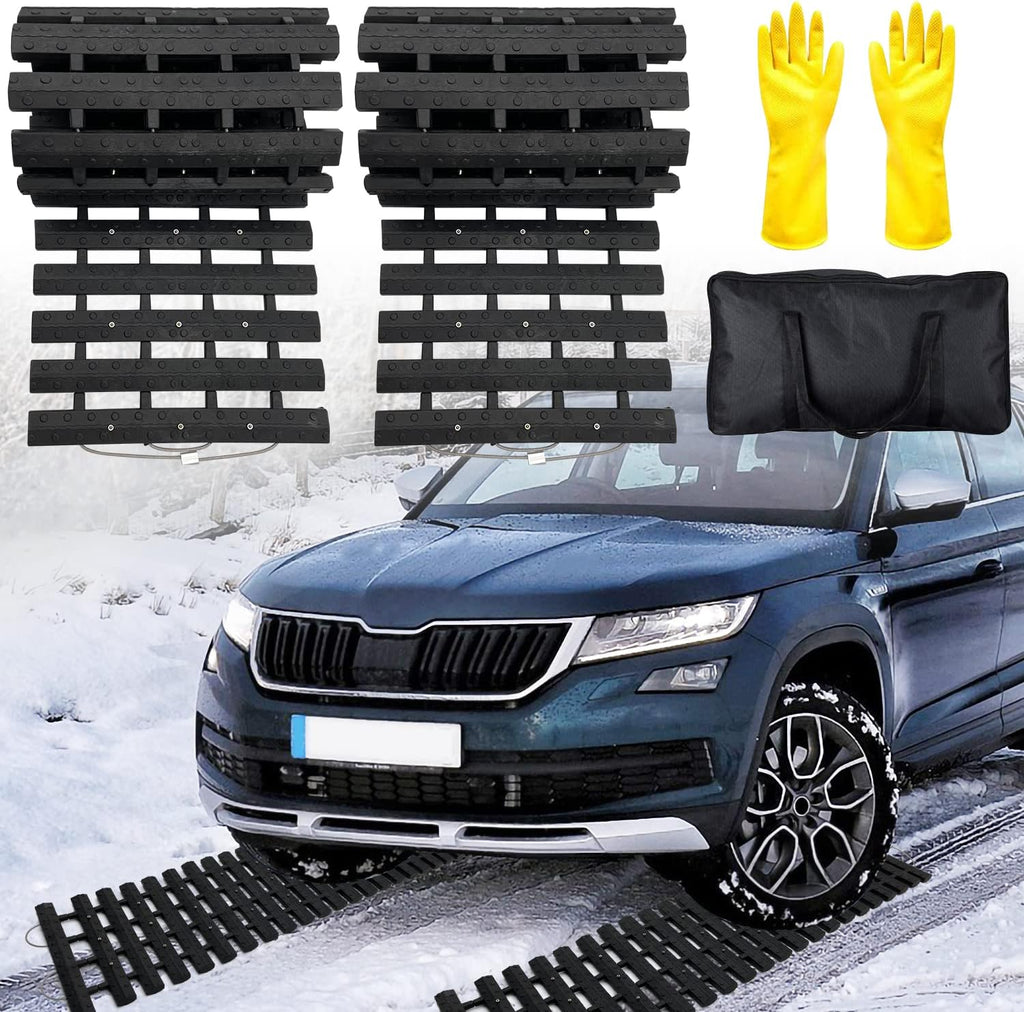 Tire Traction Mats Portable for Snow Ice Mud and Sand 2PCS 27.6in I232