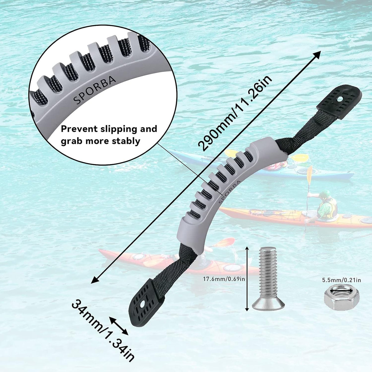 Kayak Carry Handle 4 Pcs with Screws and Plugs A4717