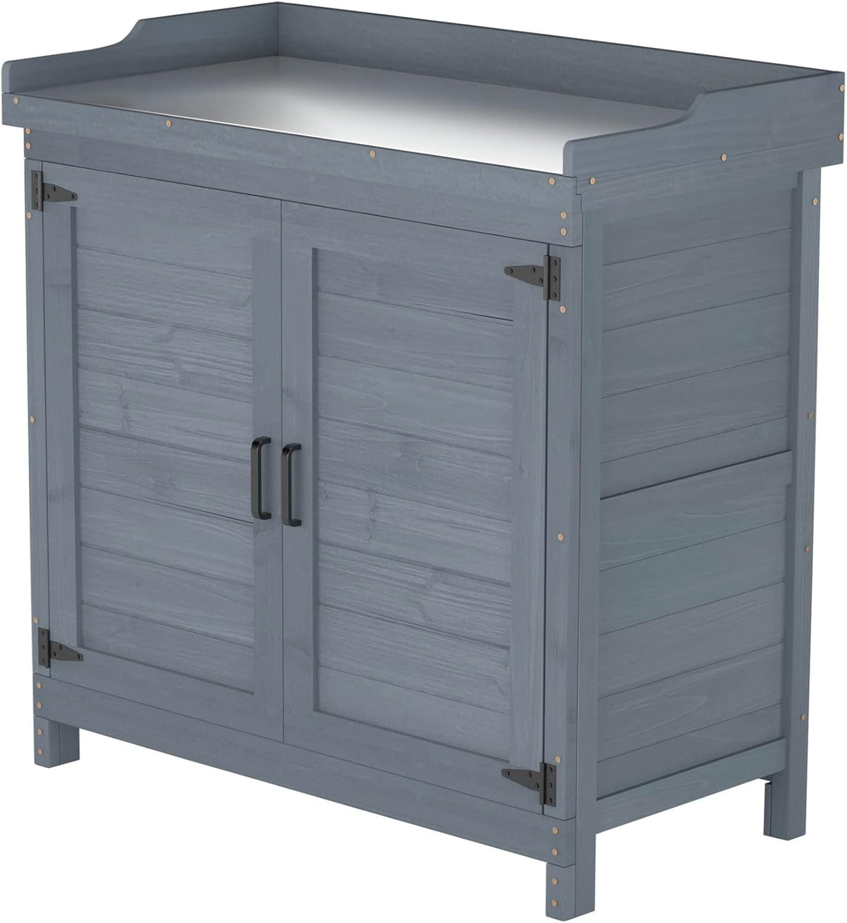 Wooden Outdoor Storage Cabinet with Potting Bench Y35967