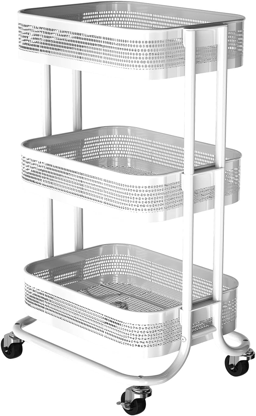 3-Tier Metal Rolling Utility Cart S77088