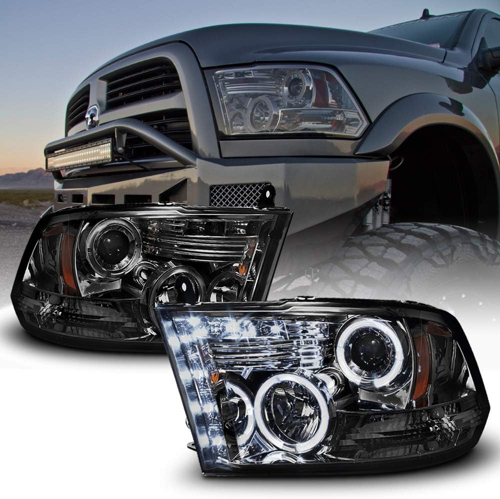 Black Smoked LED Projector Headlights Assembly E46811