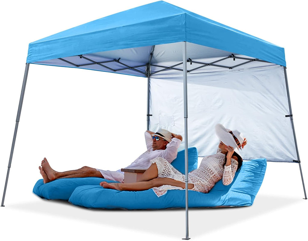Pop Up Beach Tent with UPF50+ Sun Shade 8 x 8 ft Sky Blue Q903