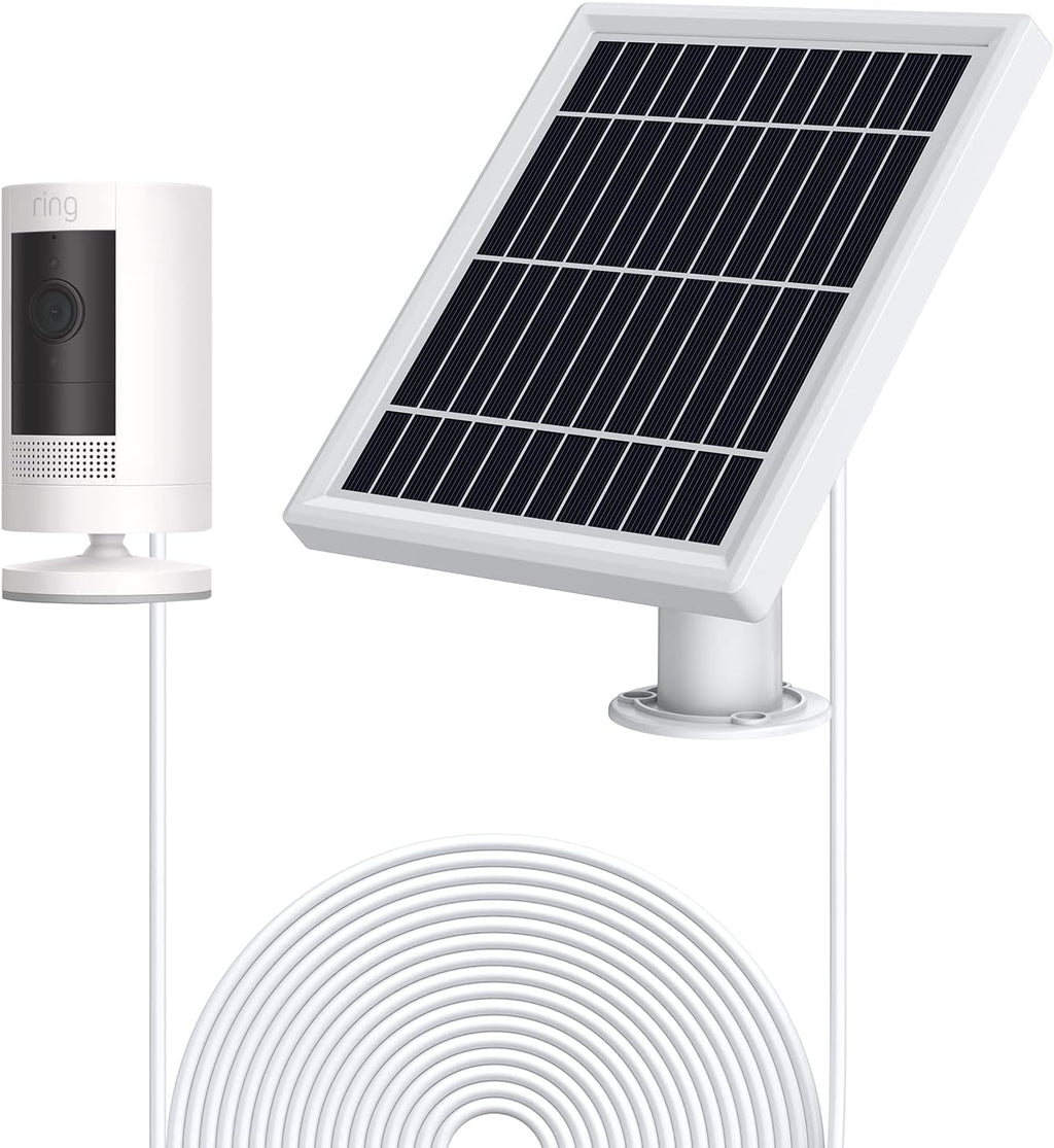 White Solar Panel with Wall Mount and 12ft Power Cable X97654